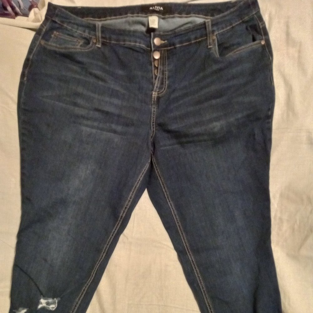 Alivia Ford, Dark Blue Jeans, Distressed, Size 18W
